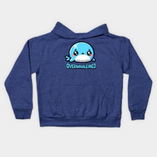 Overwhalemed! Cute Whale Pun Cartoon Kids Hoodie